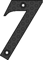 Μεταλλικός αριθμός "7" εποξικά βαμμένος μαύρο ματ ύψους 100 χιλιοστών